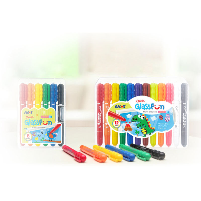 【AMOS】12色玻璃蠟筆