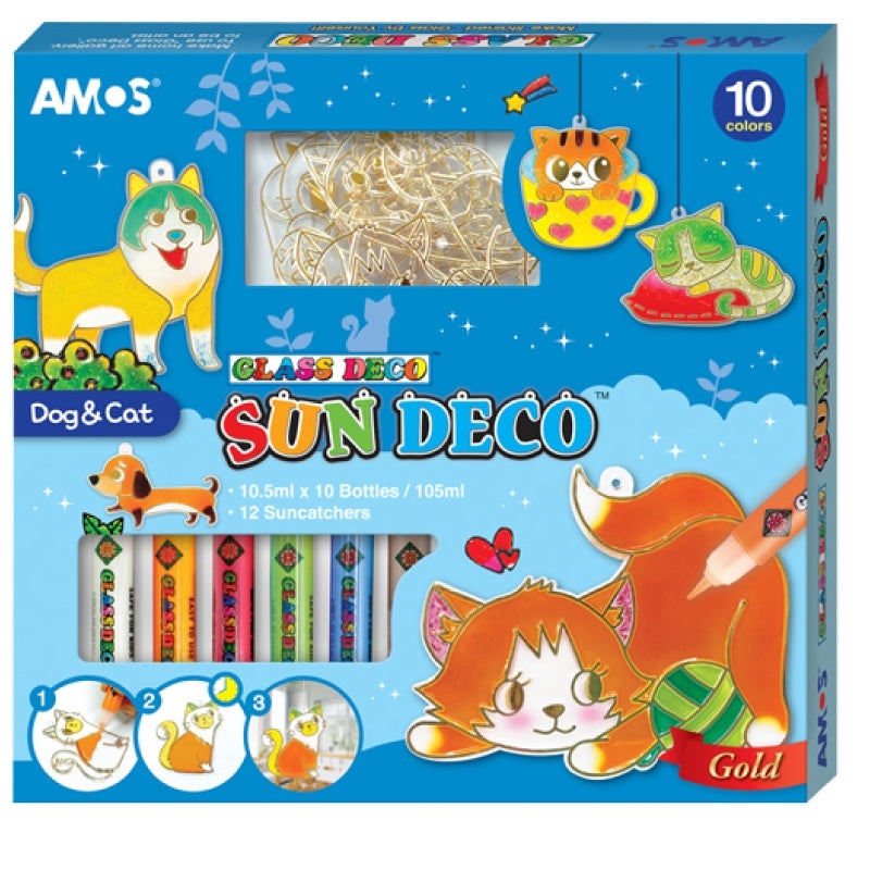 【AMOS】10色小狗貓咪吊飾DIY玻璃彩繪