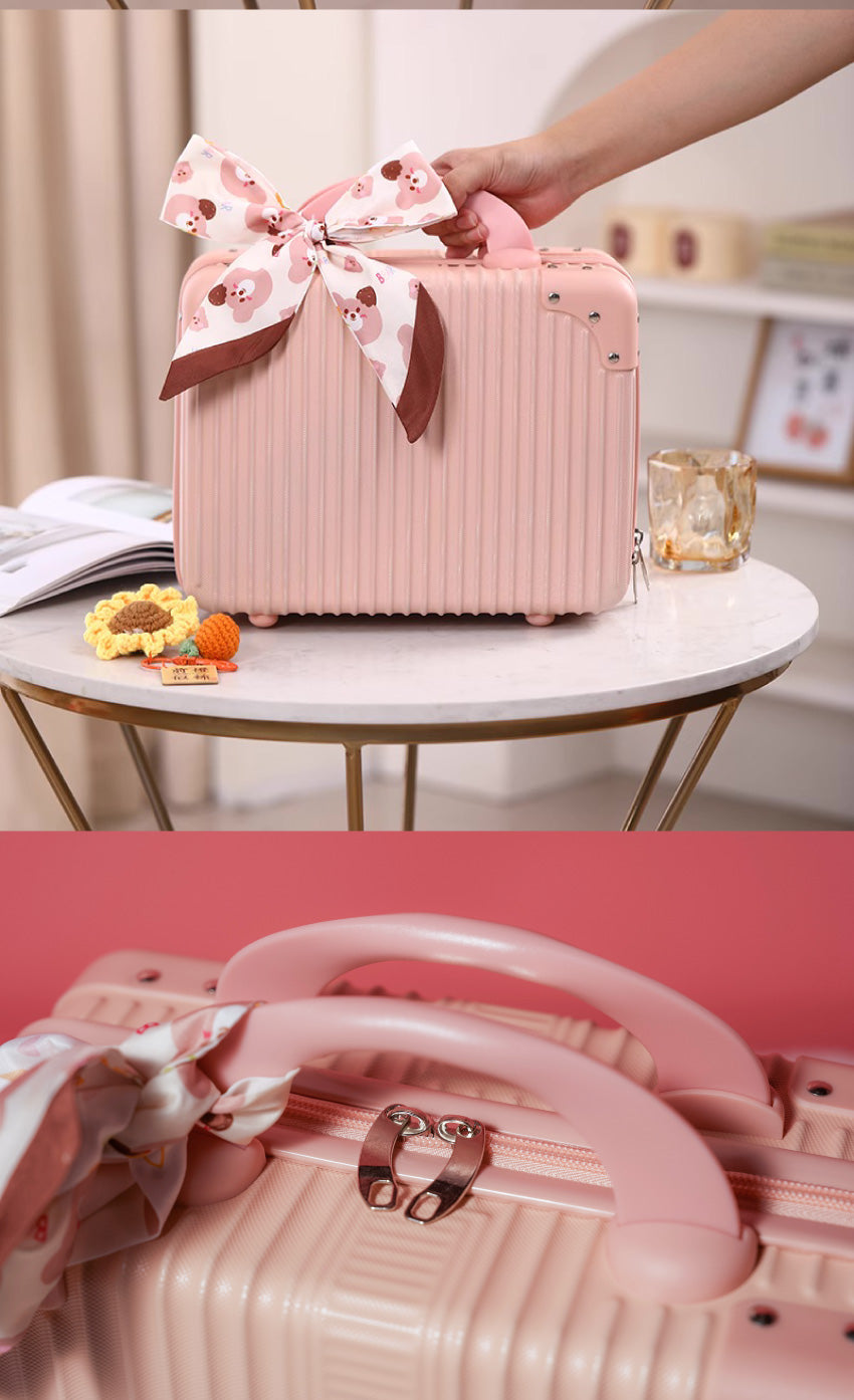 【Recipe Box】 粉紅迷你手提行李箱（含絲巾）