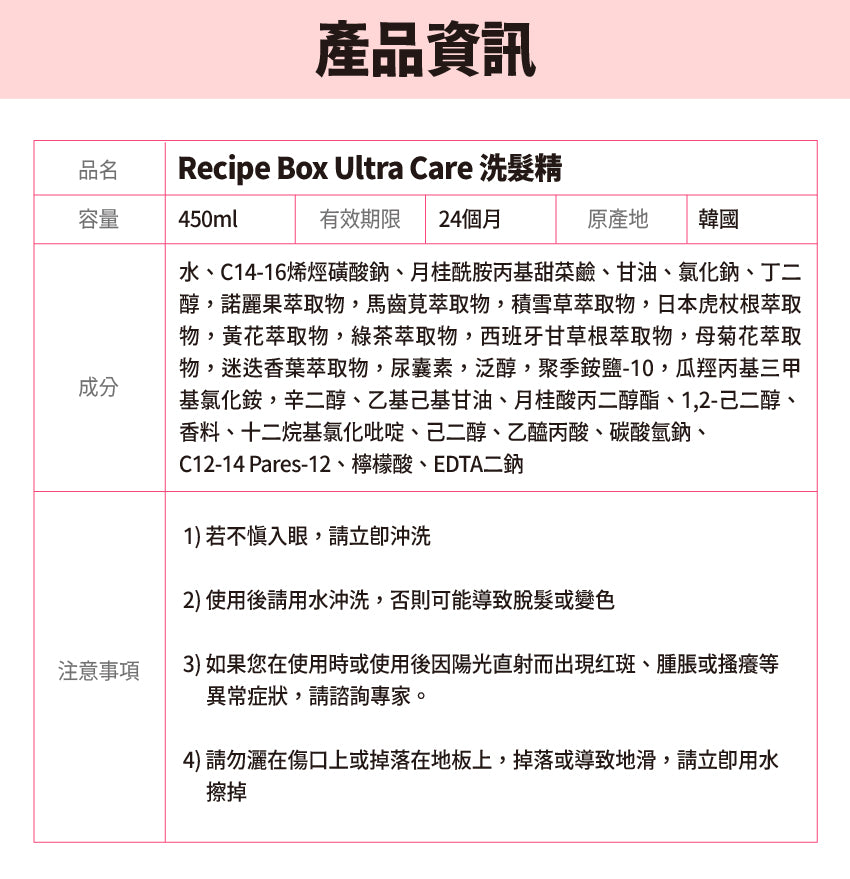 【Recipe Box】超護理洗髮精