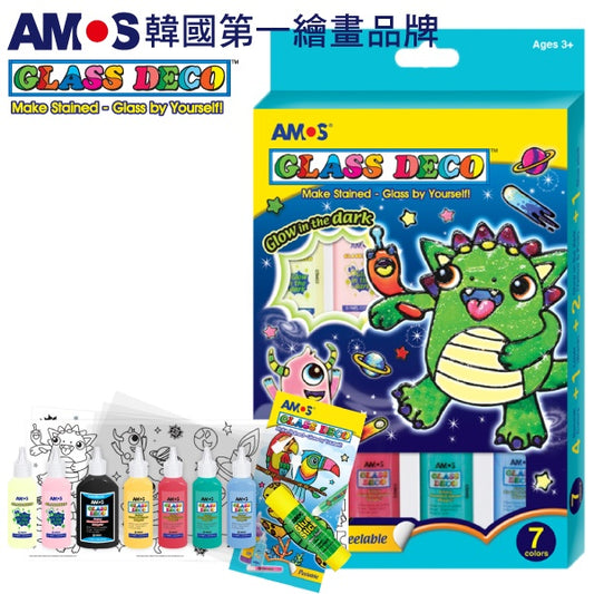 【AMOS】7色夜光22ML玻璃彩繪膠