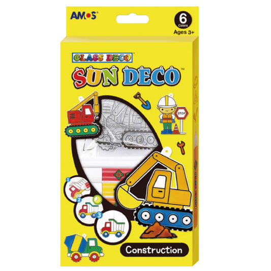 【AMOS】6色工程車主題吊飾玻璃彩繪膠