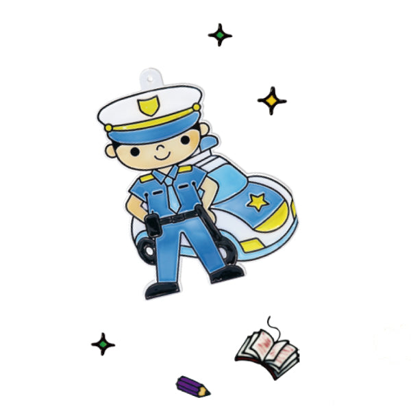 【AMOS】6色職業主題吊飾玻璃彩繪膠