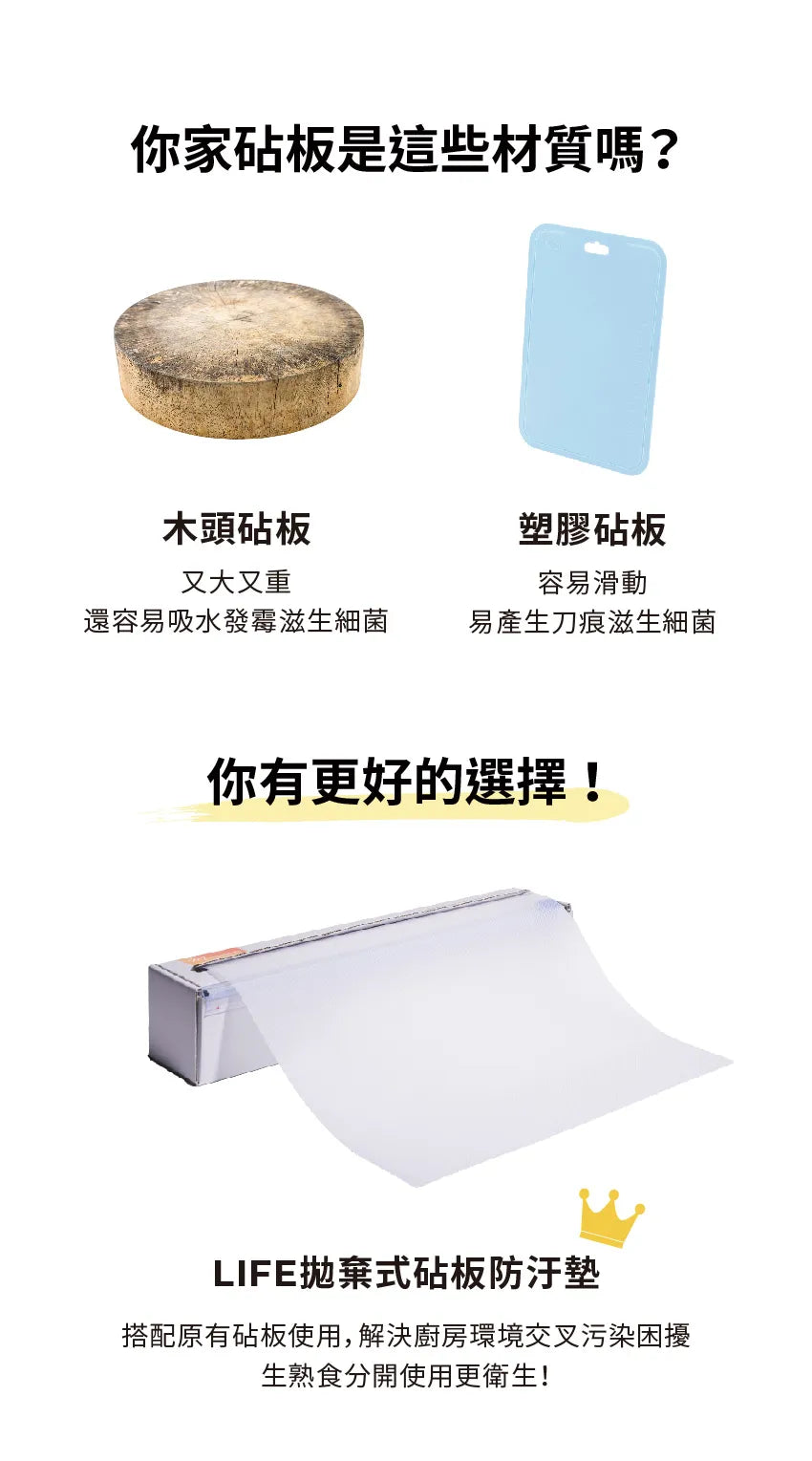 【MOTHER-K】LIFE 拋棄式砧板防汙墊 6M	MOTHER-K LIFE Disposable Cutting Board