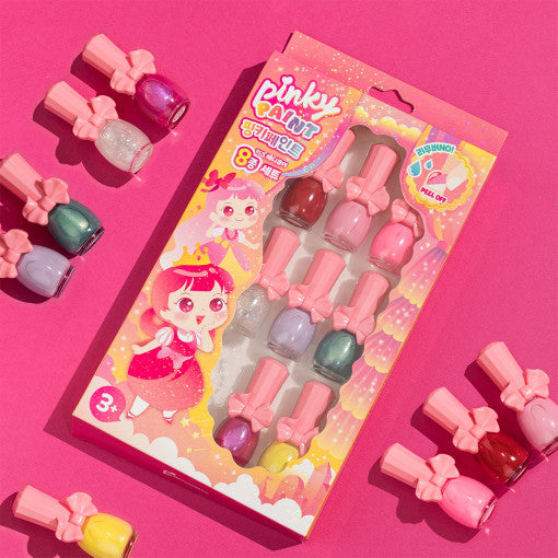 【Pinky Cosmetic】8色可撕安全無毒指甲油禮盒