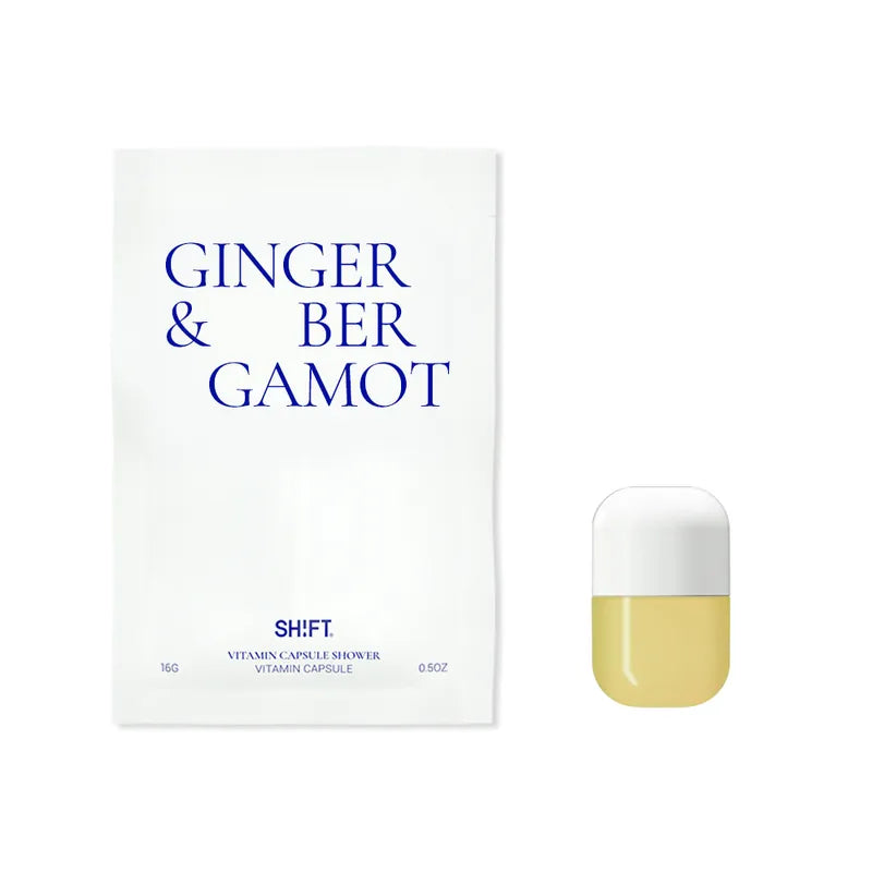 【SHIFT】 專利除氯淨膚自動排水蓮蓬頭－專用維生素香氛膠囊－生薑佛手柑