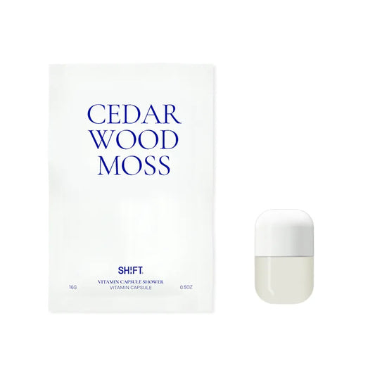 【SHIFT】－專利除氯淨膚自動排水蓮蓬頭－專用維生素香氛膠囊－雪松苔蘚