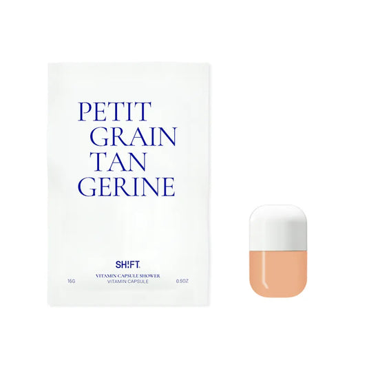 【SHIFT】－專利除氯淨膚自動排水蓮蓬頭－專用維生素香氛膠囊－苦橙葉柑橘