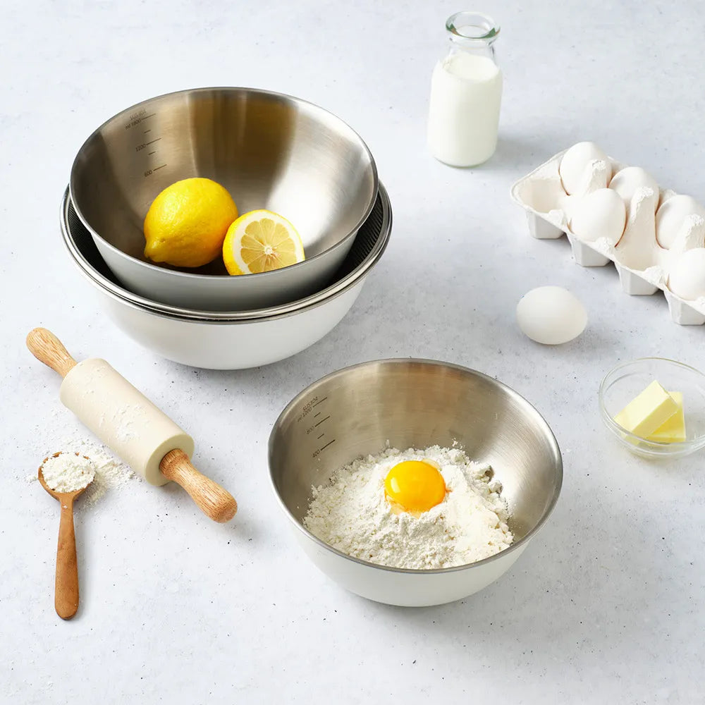 【MOTHER-K】LIFE 摩登鋼藝多功能料理盆4件組	MOTHER-K LIFE Mixing Bowls Standard 4-Piece Set