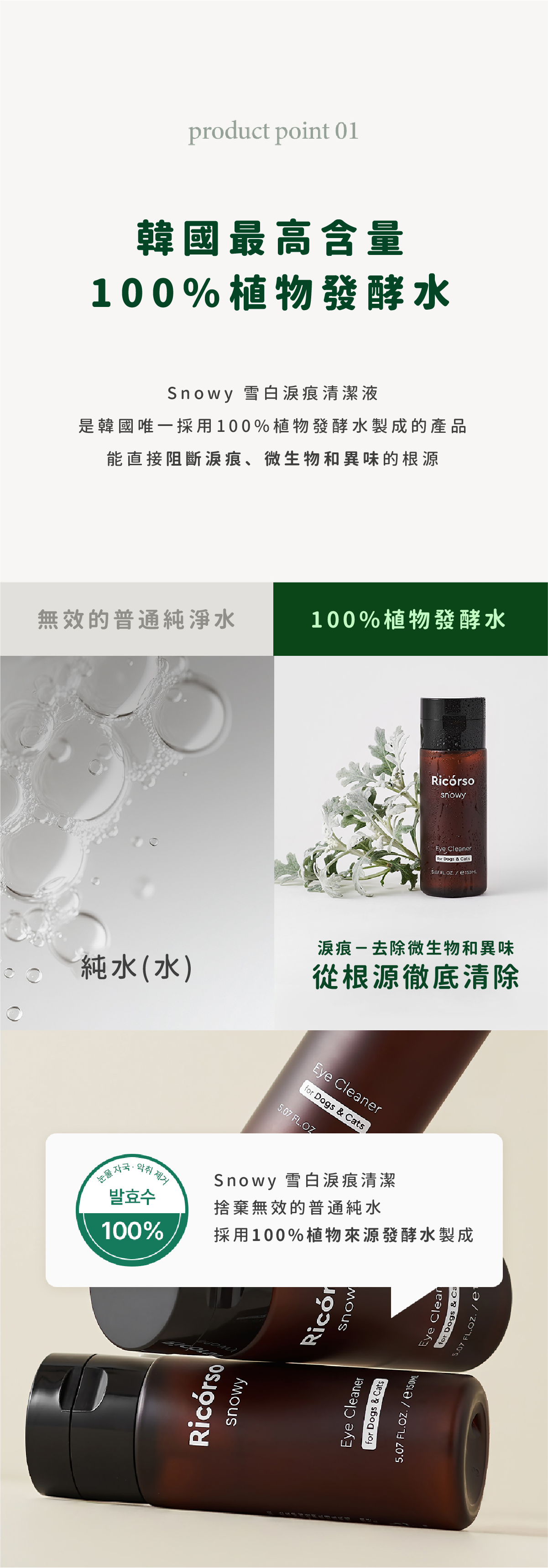 【Ricorso 】Snowy雪白淚痕清潔液 150ml