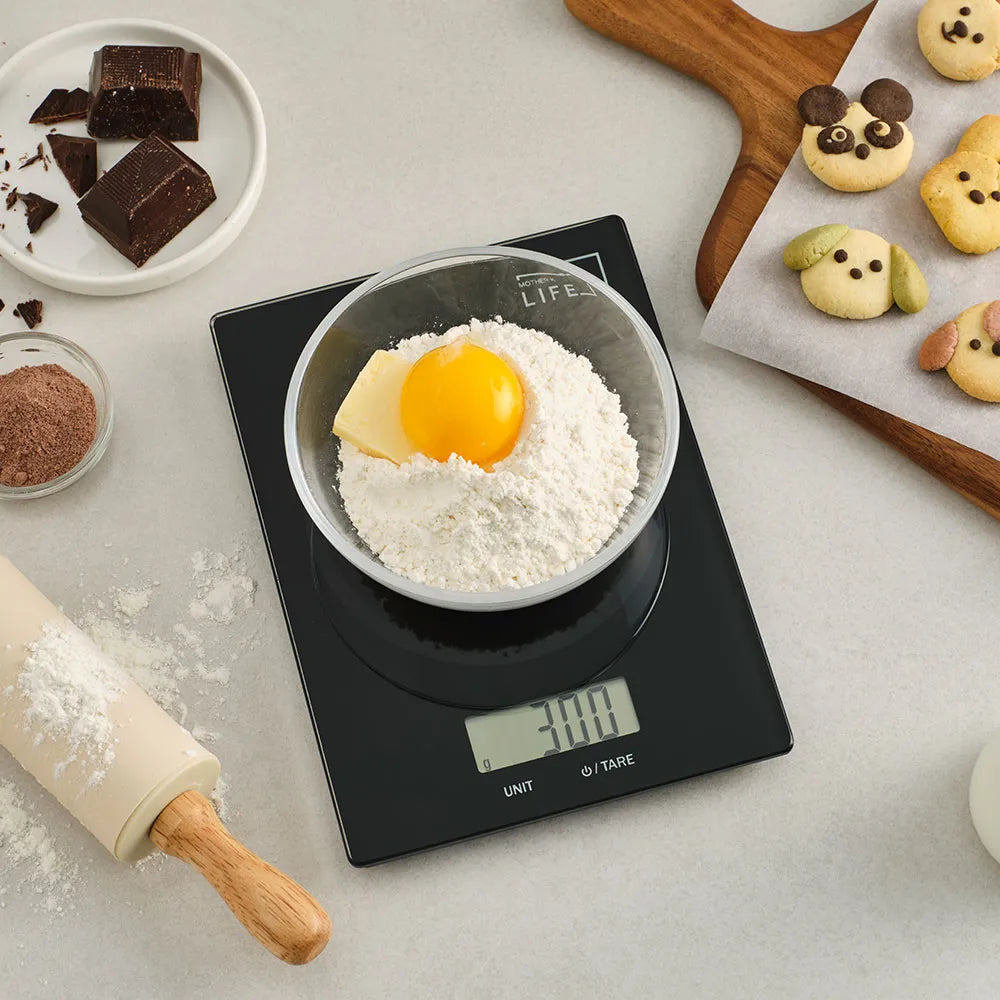 【MOTHER-K】LIFE 鋼化玻璃料理電子秤	MOTHER-K LIFE Tempered Glass Digital Kitchen Scale