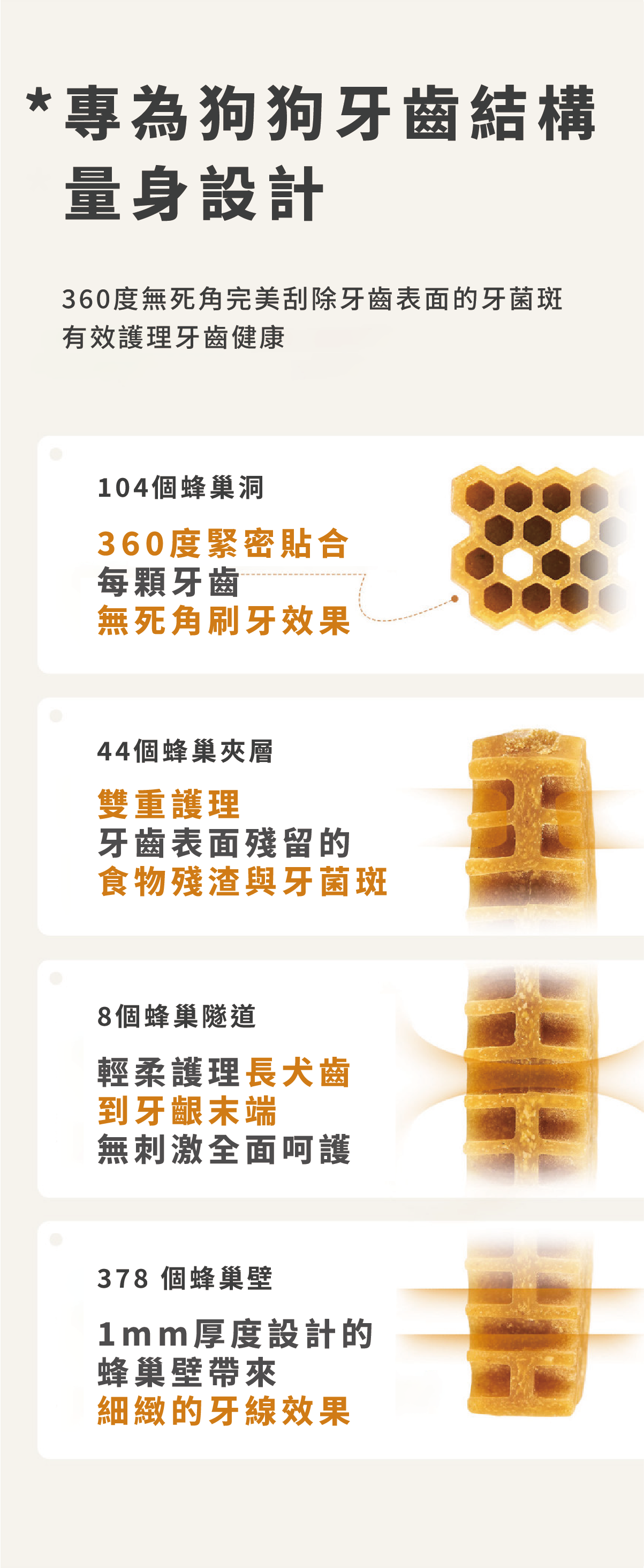 【by*Ref 】Honeycomb Chew蜂巢六角潔牙骨-雞肉(S) 10gx12/包