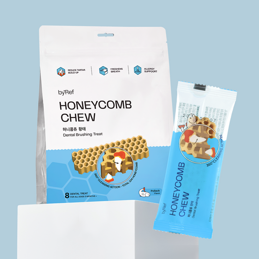 【by*Ref 】Honeycomb Chew蜂巢六角潔牙骨-明太魚(M) 16gx8/包